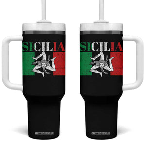 Italian Flag Tumbler With Handle Pisa Tower Colosseum Classic Scooter Retro TS10 One Size: 40 oz Black Print Your Wear