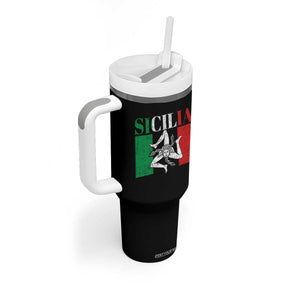 Italian Flag Tumbler With Handle Pisa Tower Colosseum Classic Scooter Retro TS10 Print Your Wear