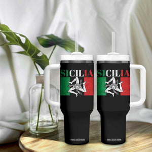 Italian Flag Tumbler With Handle Pisa Tower Colosseum Classic Scooter Retro TS10 Print Your Wear