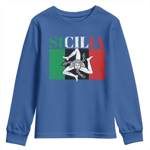 Italian Flag Youth Sweatshirt Pisa Tower Colosseum Classic Scooter Retro TS10 Royal Blue Print Your Wear