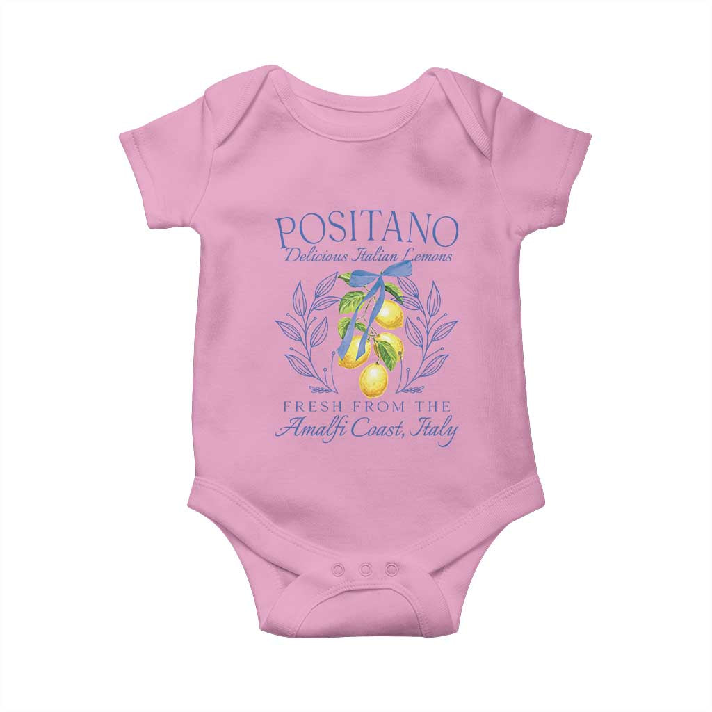 Positano Italy Baby Onesie Amalfi Coast Italian Lemons Town Italy Vacation TS10 Light Pink Print Your Wear