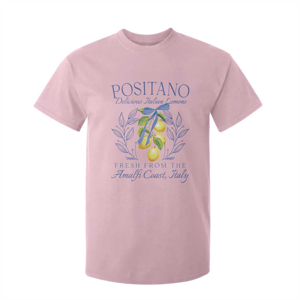 Positano Italy T Shirt For Kid Amalfi Coast Italian Lemons Town Italy Vacation TS10 Light Pink Print Your Wear