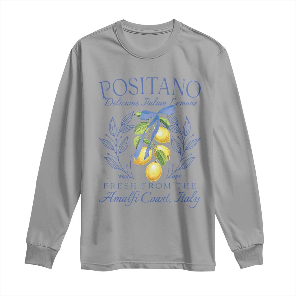 Positano Italy Long Sleeve Shirt Amalfi Coast Italian Lemons Town Italy Vacation TS10 Sport Gray Print Your Wear