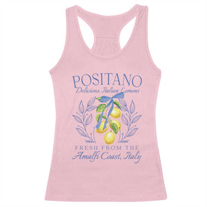 Positano Italy Racerback Tank Top Amalfi Coast Italian Lemons Town Italy Vacation TS10 Light Pink Print Your Wear