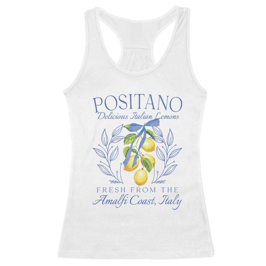 Positano Italy Racerback Tank Top Amalfi Coast Italian Lemons Town Italy Vacation TS10 White Print Your Wear