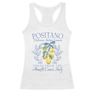 Positano Italy Racerback Tank Top Amalfi Coast Italian Lemons Town Italy Vacation TS10 White Print Your Wear
