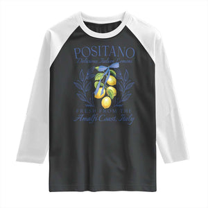 Positano Italy Raglan Shirt Amalfi Coast Italian Lemons Town Italy Vacation TS10 Black White Print Your Wear