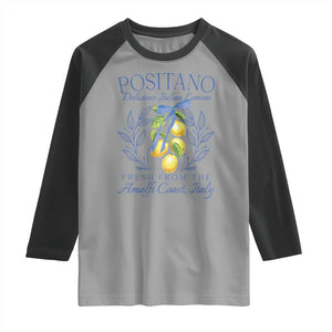 Positano Italy Raglan Shirt Amalfi Coast Italian Lemons Town Italy Vacation TS10 Sport Gray Black Print Your Wear