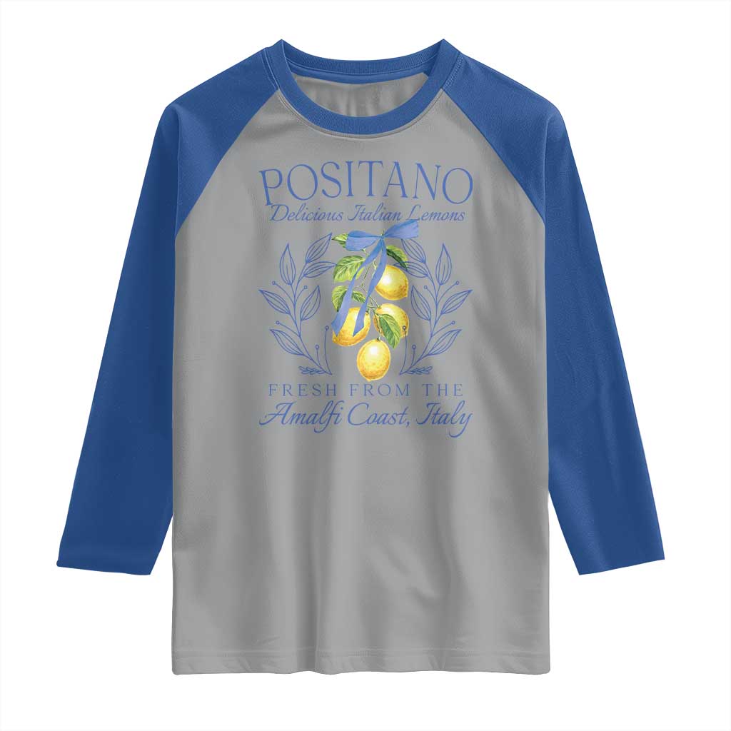 Positano Italy Raglan Shirt Amalfi Coast Italian Lemons Town Italy Vacation TS10 Sport Gray Royal Print Your Wear