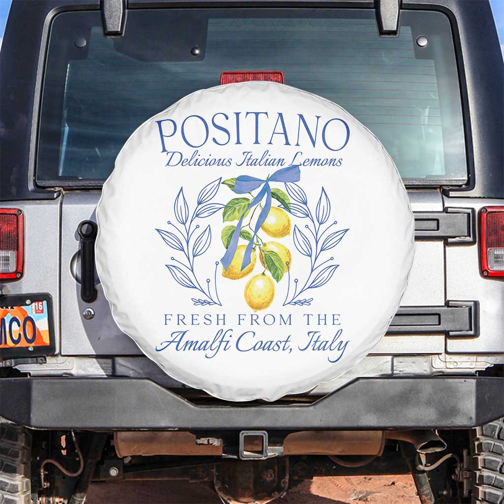 Positano Italy Spare Tire Cover Amalfi Coast Italian Lemons Town Italy Vacation TS10 No hole White Print Your Wear