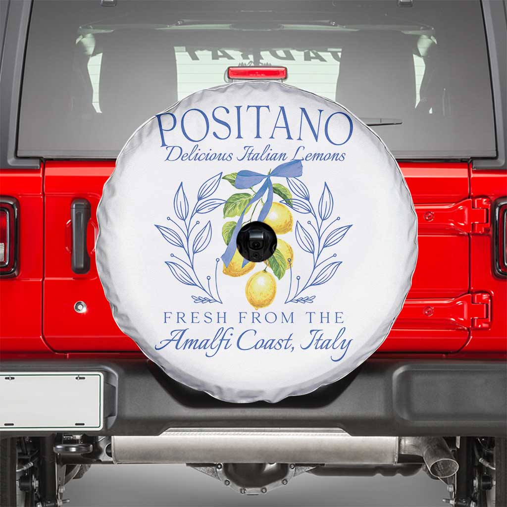 Positano Italy Spare Tire Cover Amalfi Coast Italian Lemons Town Italy Vacation TS10 White Print Your Wear