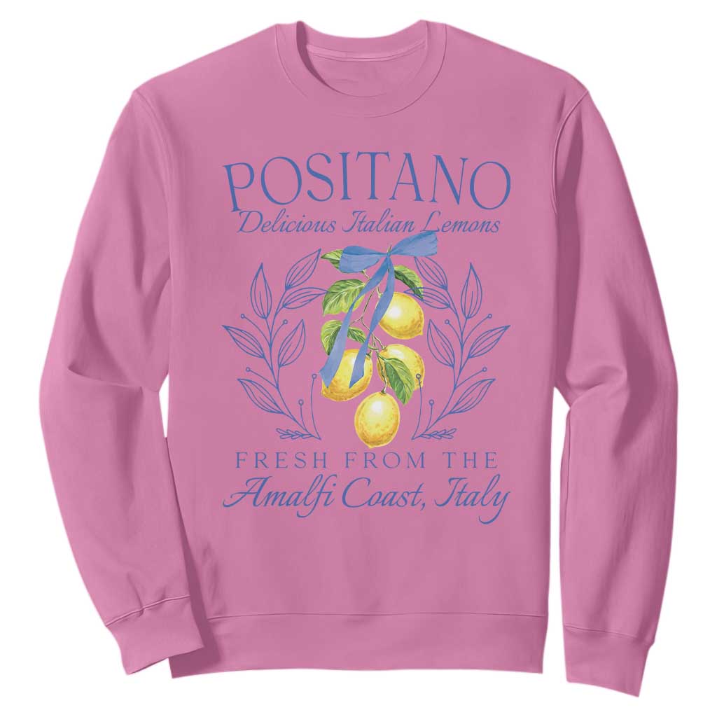 Positano Italy Sweatshirt Amalfi Coast Italian Lemons Town Italy Vacation TS10 Azalea Print Your Wear