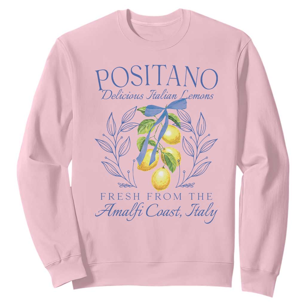 Positano Italy Sweatshirt Amalfi Coast Italian Lemons Town Italy Vacation TS10 Light Pink Print Your Wear