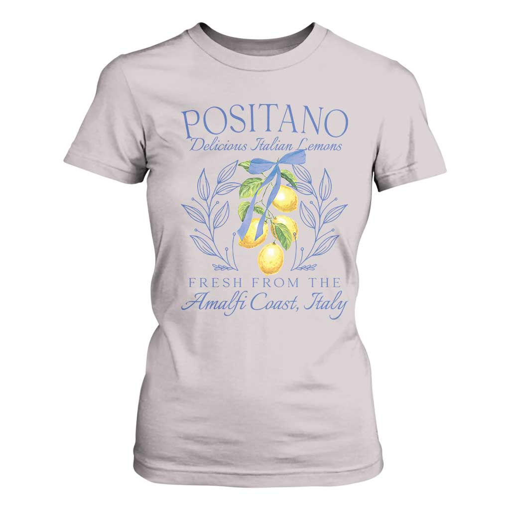Positano Italy T Shirt For Women Amalfi Coast Italian Lemons Town Italy Vacation TS10 Ice Gray Print Your Wear