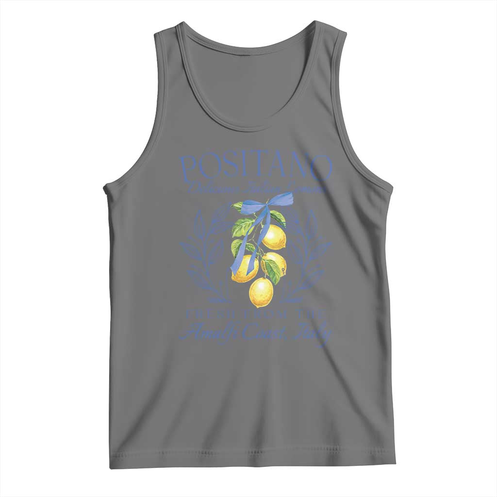 Positano Italy Tank Top Amalfi Coast Italian Lemons Town Italy Vacation TS10 Black Heather Print Your Wear