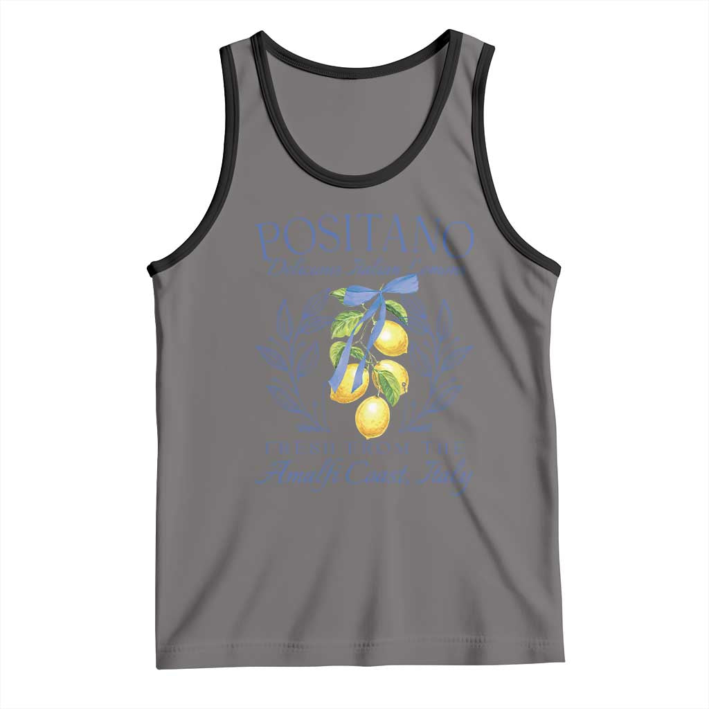 Positano Italy Tank Top Amalfi Coast Italian Lemons Town Italy Vacation TS10 Deep Heather Black Print Your Wear