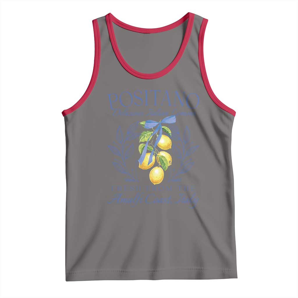 Positano Italy Tank Top Amalfi Coast Italian Lemons Town Italy Vacation TS10 Deep Heather Red Print Your Wear