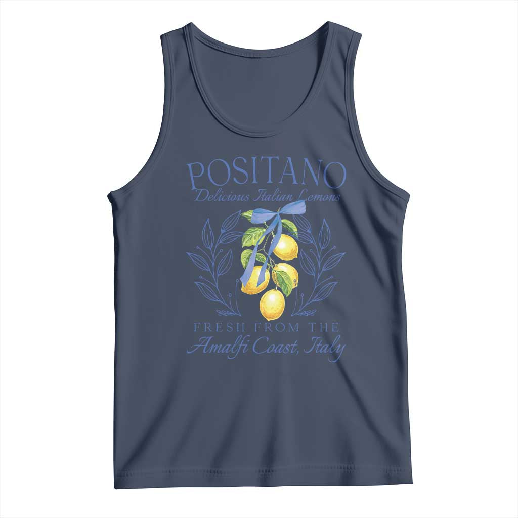 Positano Italy Tank Top Amalfi Coast Italian Lemons Town Italy Vacation TS10 Navy Print Your Wear