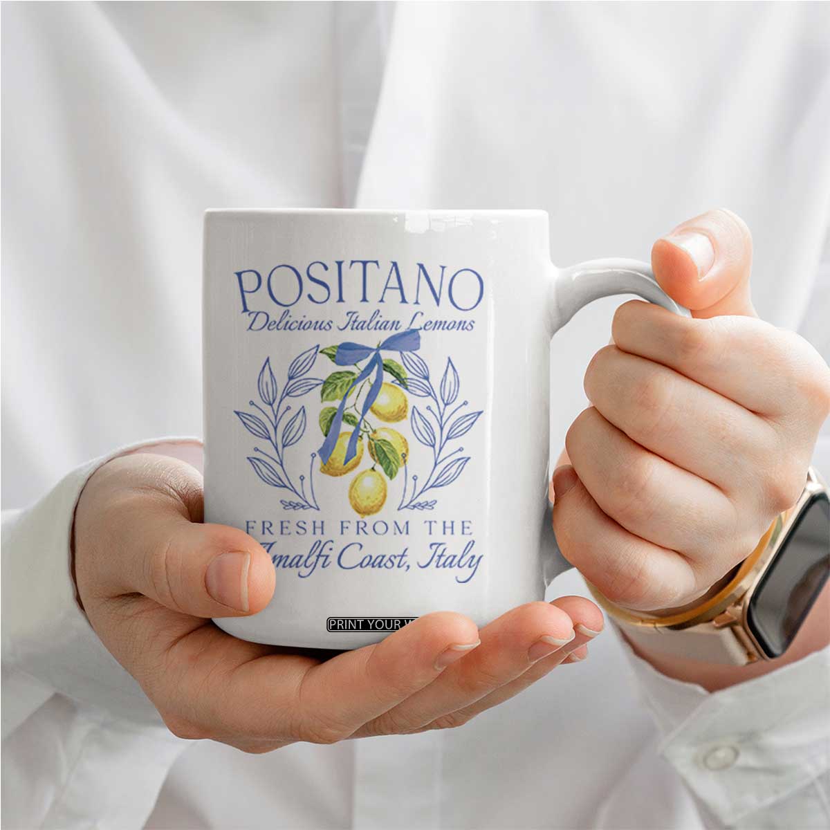 Positano Italy Coffee Mug Amalfi Coast Italian Lemons Town Italy Vacation TS10 Print Your Wear