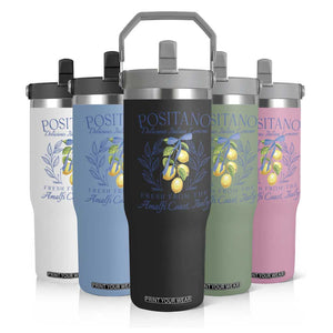 Positano Italy Flip Straw Tumbler Amalfi Coast Italian Lemons Town Italy Vacation TS10 Print Your Wear