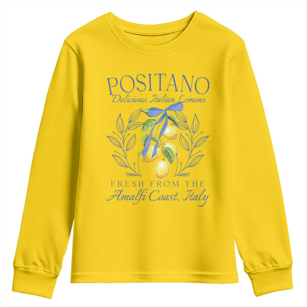 Positano Italy Youth Sweatshirt Amalfi Coast Italian Lemons Town Italy Vacation TS10 Daisy Print Your Wear