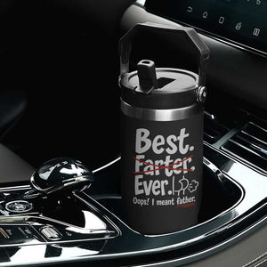 Retro Dad Worlds Best Farter I Mean Father Flip Straw Tumbler Funny Gag Gift Birthday Husband Dad Fathers Day