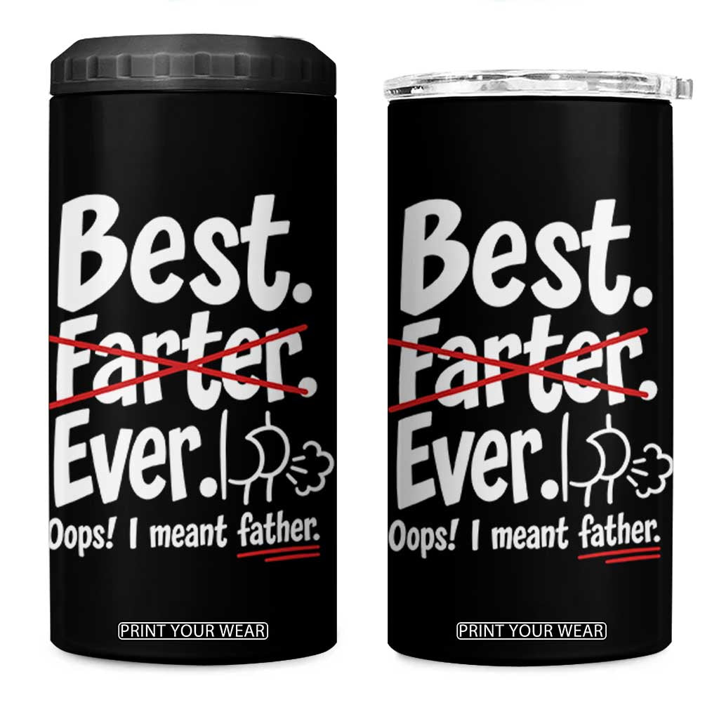 Retro Dad Worlds Best Farter I Mean Father 4 in 1 Can Cooler Tumbler Funny Gag Gift Birthday Husband Dad Fathers Day