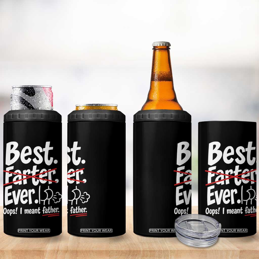 Retro Dad Worlds Best Farter I Mean Father 4 in 1 Can Cooler Tumbler Funny Gag Gift Birthday Husband Dad Fathers Day