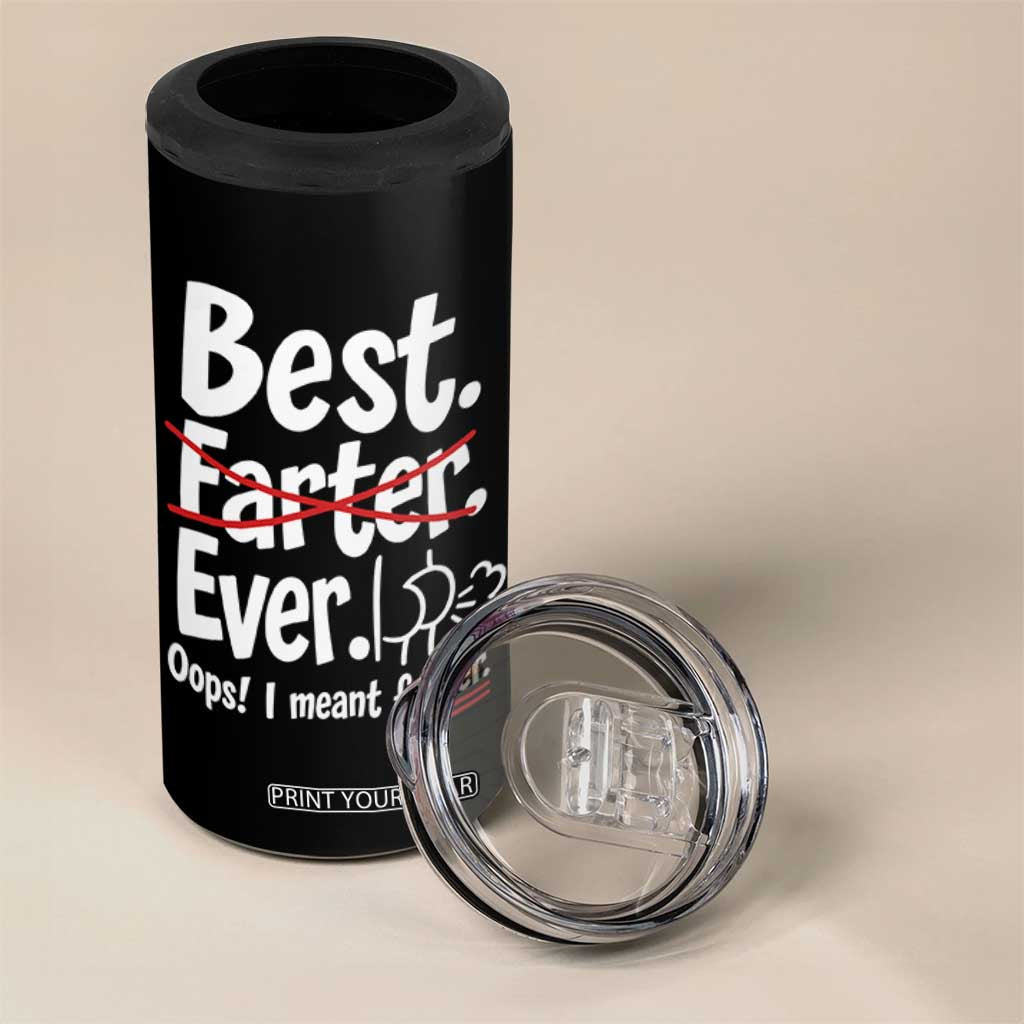 Retro Dad Worlds Best Farter I Mean Father 4 in 1 Can Cooler Tumbler Funny Gag Gift Birthday Husband Dad Fathers Day