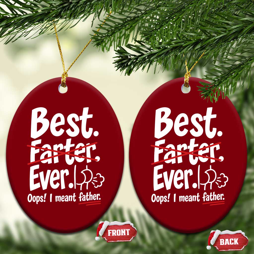 Retro Dad Worlds Best Farter I Mean Father Ceramic Ornament Funny Gag Gift Birthday Husband Dad Fathers Day TS10 Print Your Wear