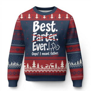 Retro Dad Worlds Best Farter I Mean Father Ugly Christmas Sweater Funny Gag Gift Birthday Husband Dad Fathers Day