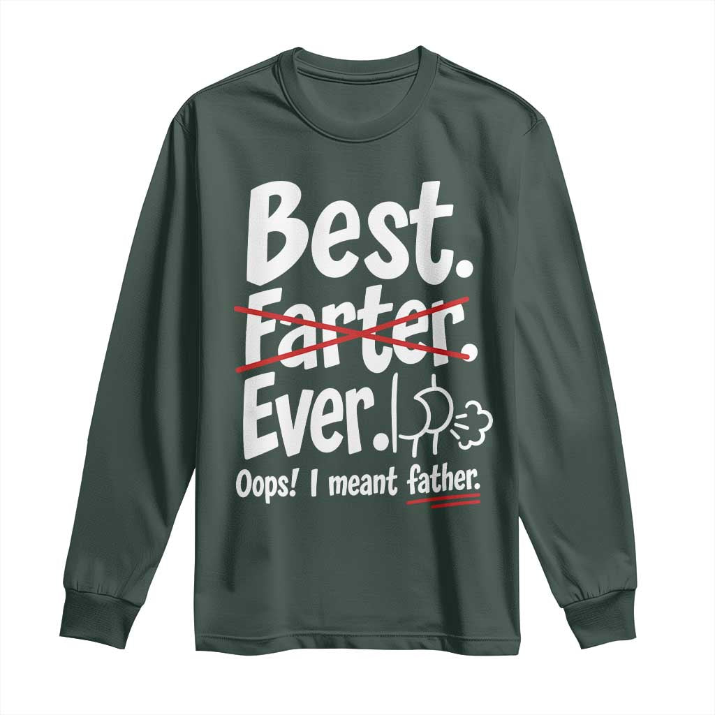 Retro Dad Worlds Best Farter I Mean Father Long Sleeve Shirt Funny Gag Gift Birthday Husband Dad Fathers Day