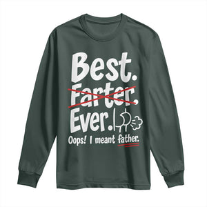 Retro Dad Worlds Best Farter I Mean Father Long Sleeve Shirt Funny Gag Gift Birthday Husband Dad Fathers Day