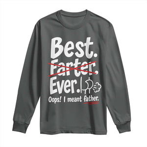 Retro Dad Worlds Best Farter I Mean Father Long Sleeve Shirt Funny Gag Gift Birthday Husband Dad Fathers Day