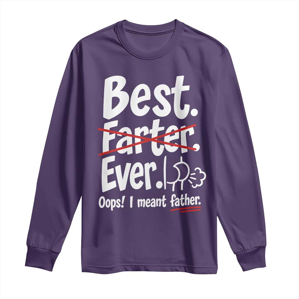 Retro Dad Worlds Best Farter I Mean Father Long Sleeve Shirt Funny Gag Gift Birthday Husband Dad Fathers Day