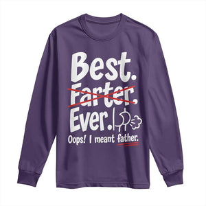 Retro Dad Worlds Best Farter I Mean Father Long Sleeve Shirt Funny Gag Gift Birthday Husband Dad Fathers Day
