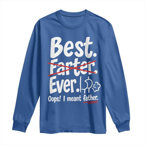 Retro Dad Worlds Best Farter I Mean Father Long Sleeve Shirt Funny Gag Gift Birthday Husband Dad Fathers Day