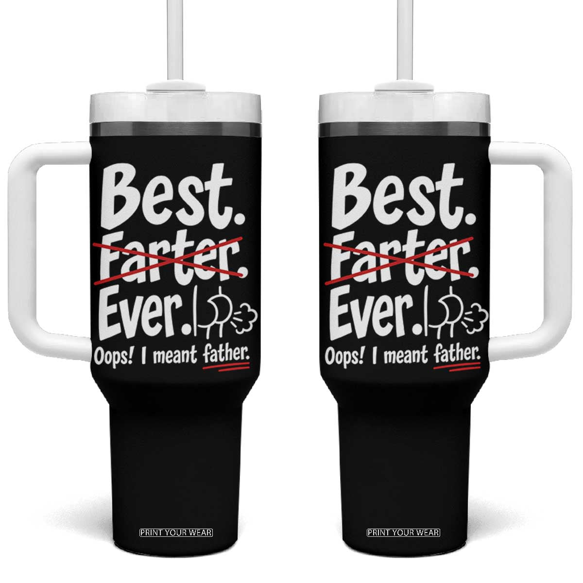 Retro Dad Worlds Best Farter I Mean Father Tumbler With Handle Funny Gag Gift Birthday Husband Dad Fathers Day TS10 One Size: 40 oz Black Print Your Wear