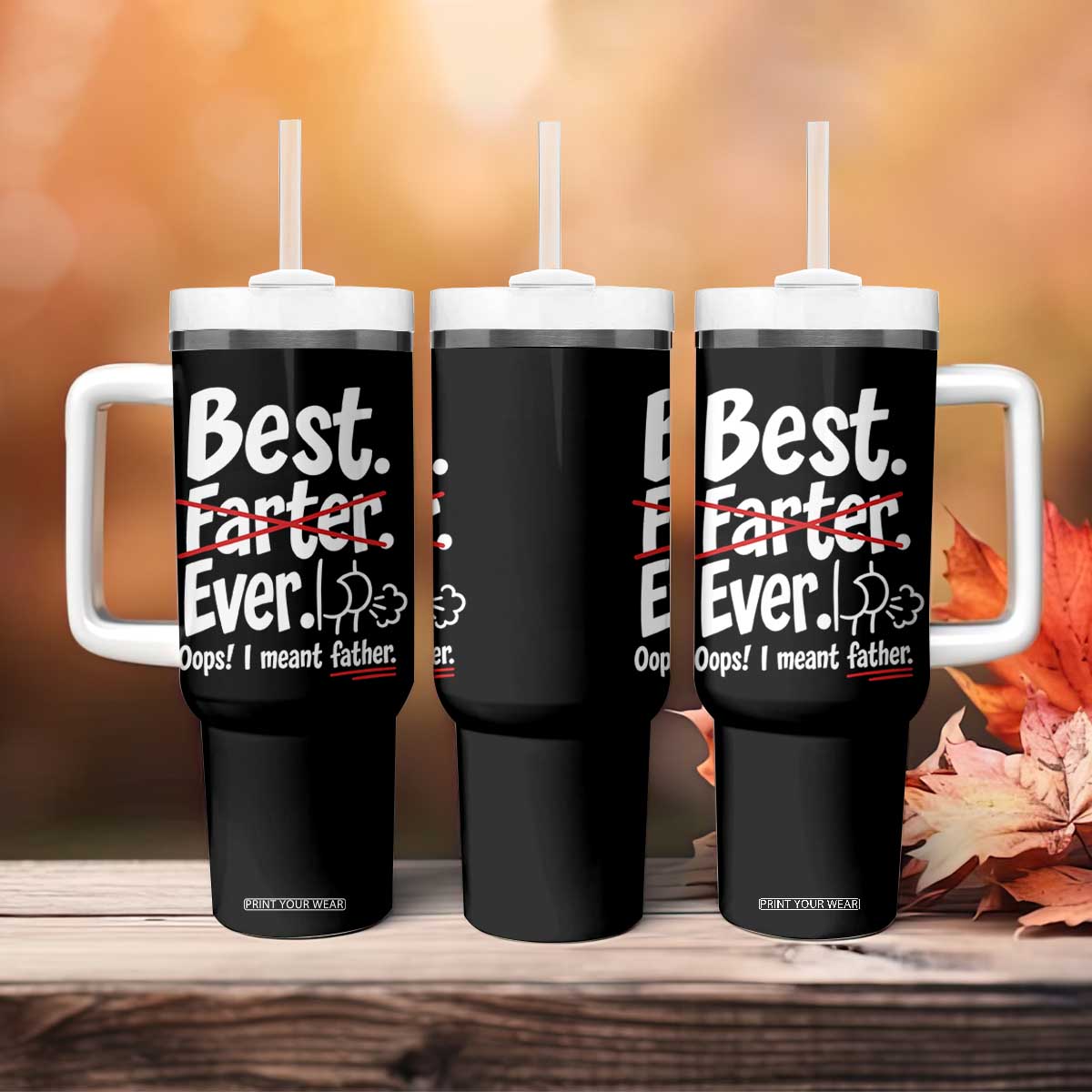 Retro Dad Worlds Best Farter I Mean Father Tumbler With Handle Funny Gag Gift Birthday Husband Dad Fathers Day