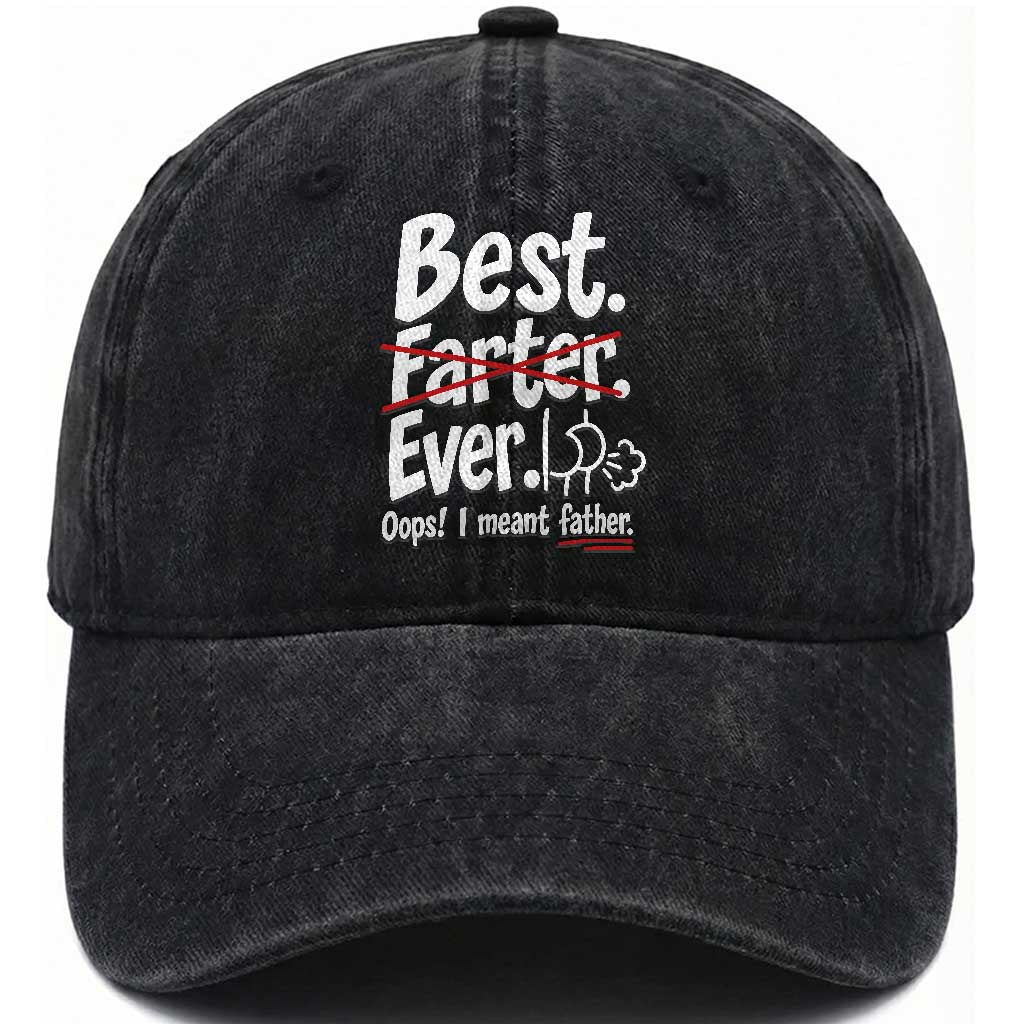 Retro Dad Worlds Best Farter I Mean Father Washed Cotton Baseball Cap Funny Gag Gift Birthday Husband Dad Fathers Day