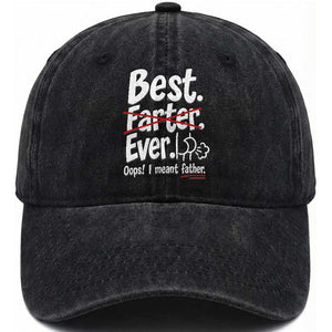 Retro Dad Worlds Best Farter I Mean Father Washed Cotton Baseball Cap Funny Gag Gift Birthday Husband Dad Fathers Day