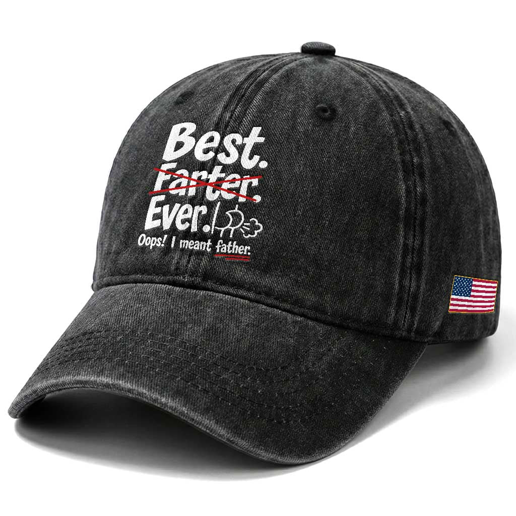 Retro Dad Worlds Best Farter I Mean Father Washed Cotton Baseball Cap Funny Gag Gift Birthday Husband Dad Fathers Day