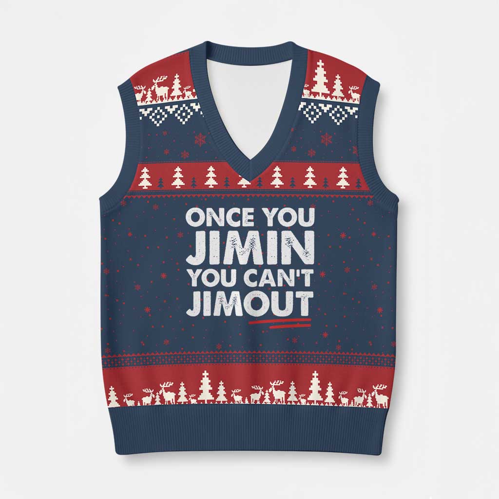 Once You Jimin You Cant Jimout V-Neck Knit Sweater Vest