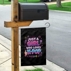 Kpop Lover Garden Flag Just a Girl Who Loves K-Pop Korean Music