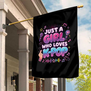 Kpop Lover Garden Flag Just a Girl Who Loves K-Pop Korean Music