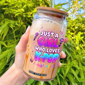 Kpop Lover Glass Can Just a Girl Who Loves K-Pop Korean Music