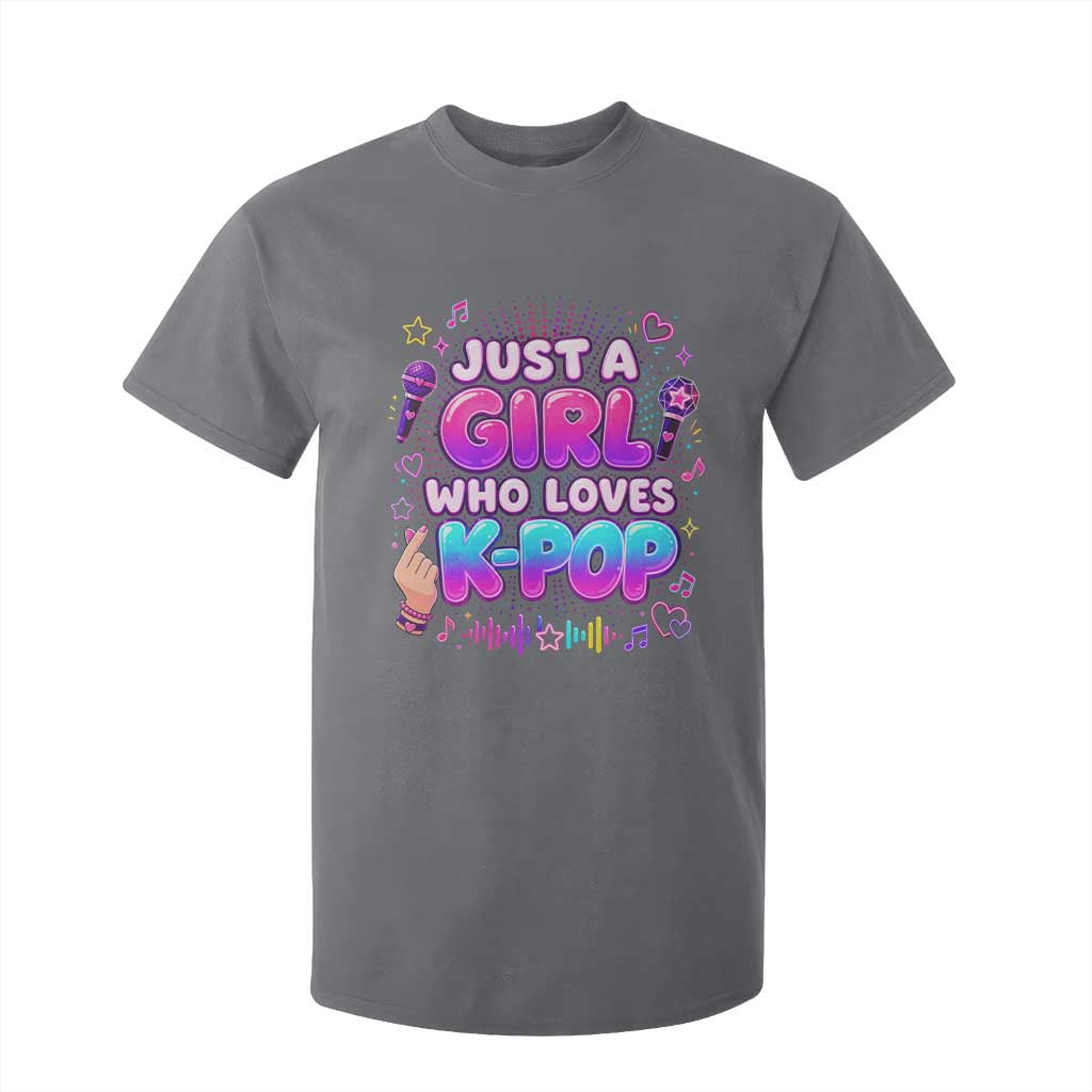 Kpop Lover T Shirt For Kid Just a Girl Who Loves K-Pop Korean Music