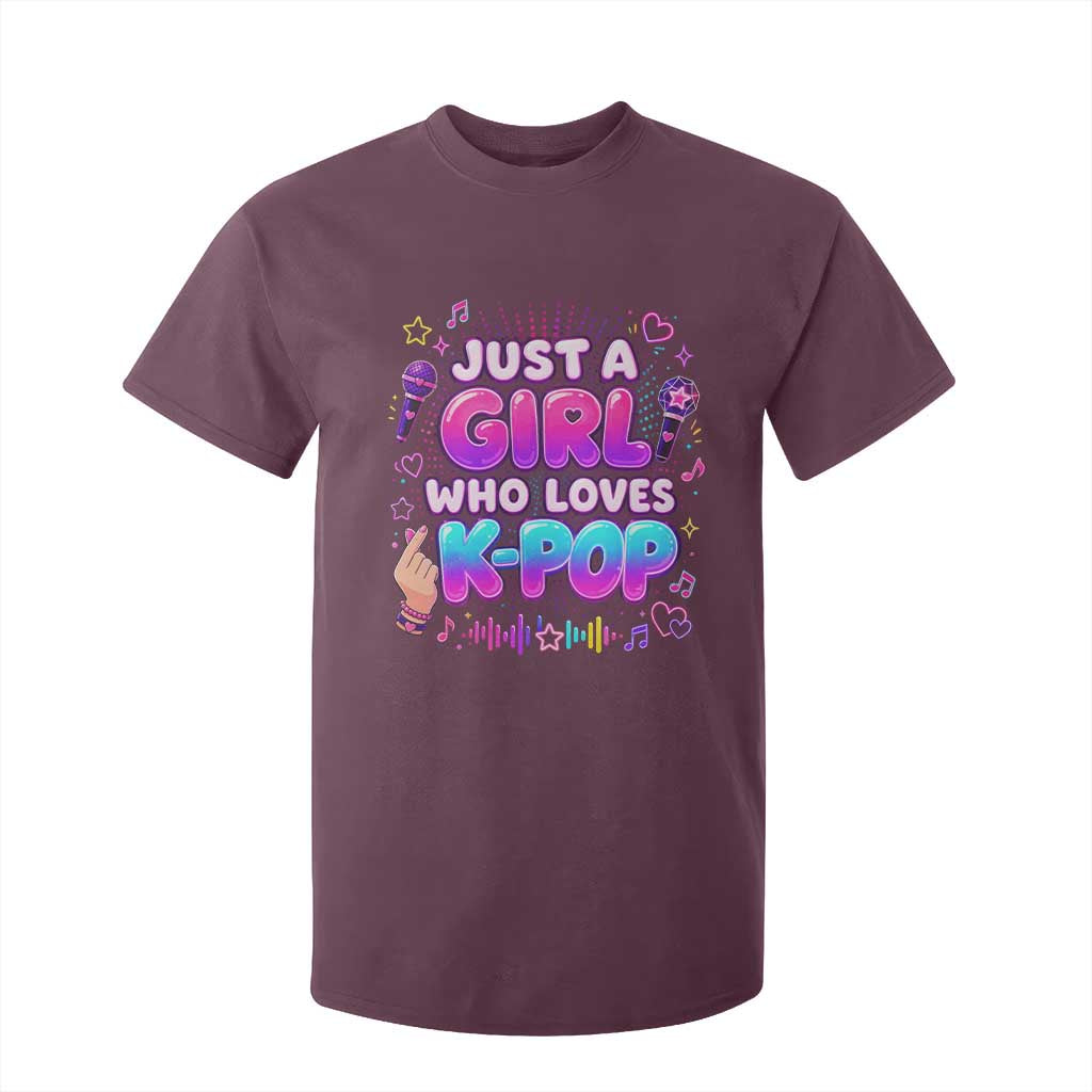 Kpop Lover T Shirt For Kid Just a Girl Who Loves K-Pop Korean Music