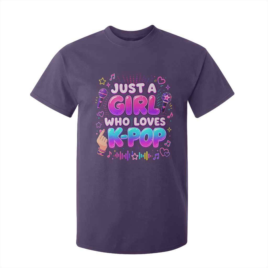 Kpop Lover T Shirt For Kid Just a Girl Who Loves K-Pop Korean Music