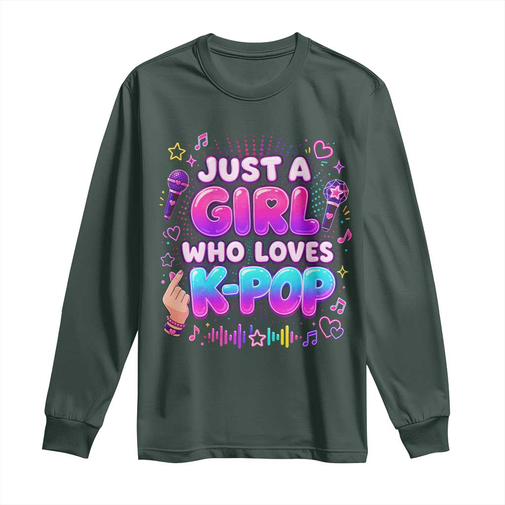 Kpop Lover Long Sleeve Shirt Just a Girl Who Loves K-Pop Korean Music